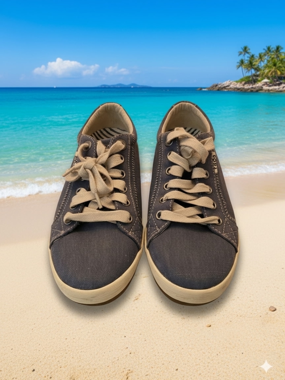 Taos Footwear Casual Canvas Sneakers in Brown and Tan